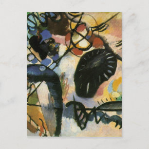 Kandinsky Black Spot Abstract Artwork Postcard