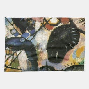 Kandinsky Black Spot Abstract Artwork Tea Towel
