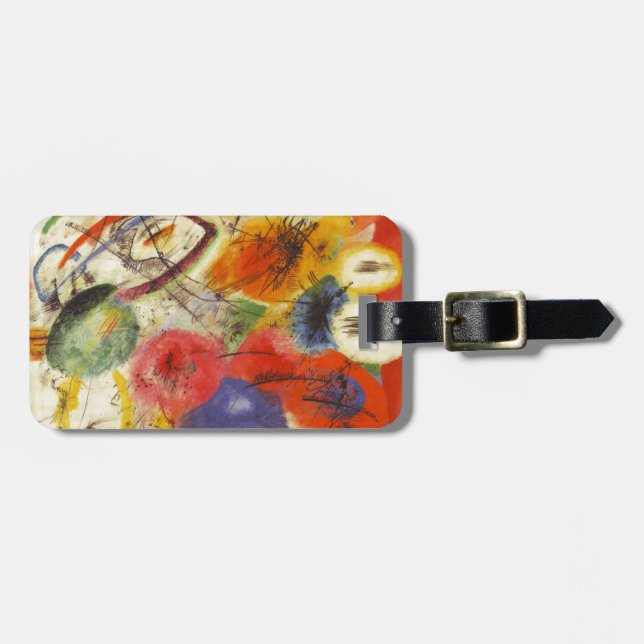 Kandinsky Black Strokes Abstract Painting Luggage Tag (Front Horizontal)