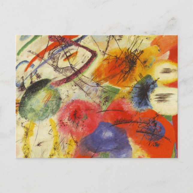 Kandinsky Black Strokes Abstract Painting Postcard (Front)