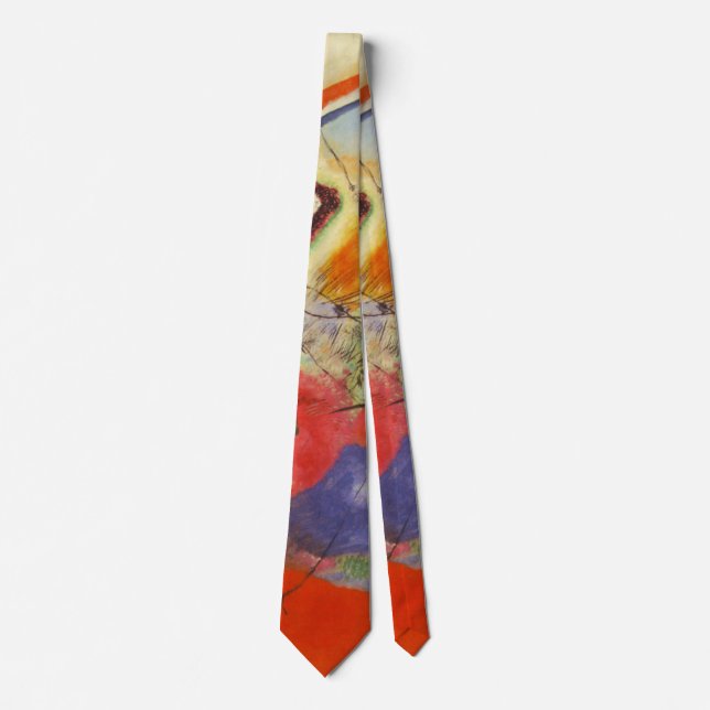 Kandinsky Black Strokes Abstract Painting Tie (Front)
