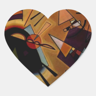 Kandinsky Black Violet Heart Sticker