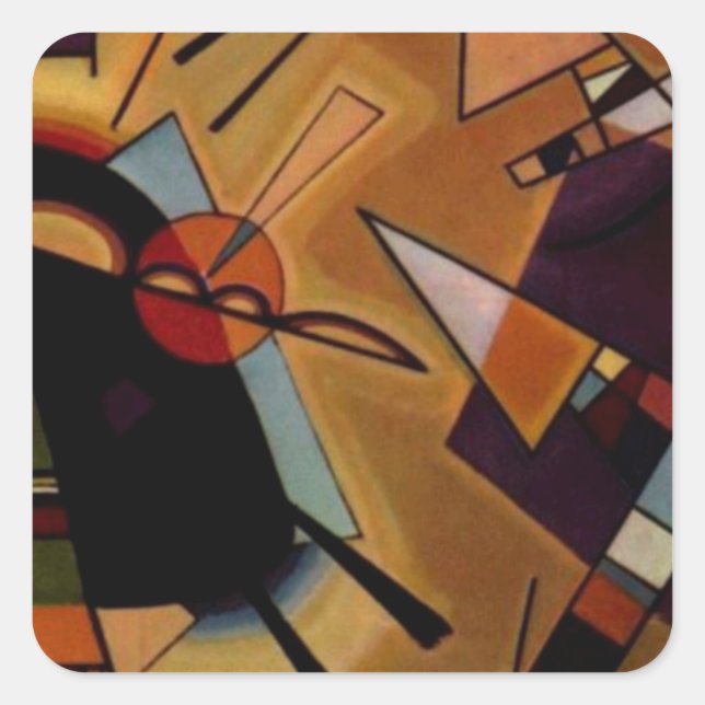 Kandinsky Black Violet Square Sticker (Front)