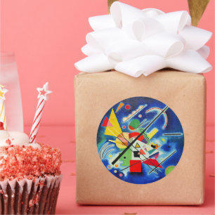 Kandinsky - Blue Painting, famous abstract artwork Classic Round Sticker