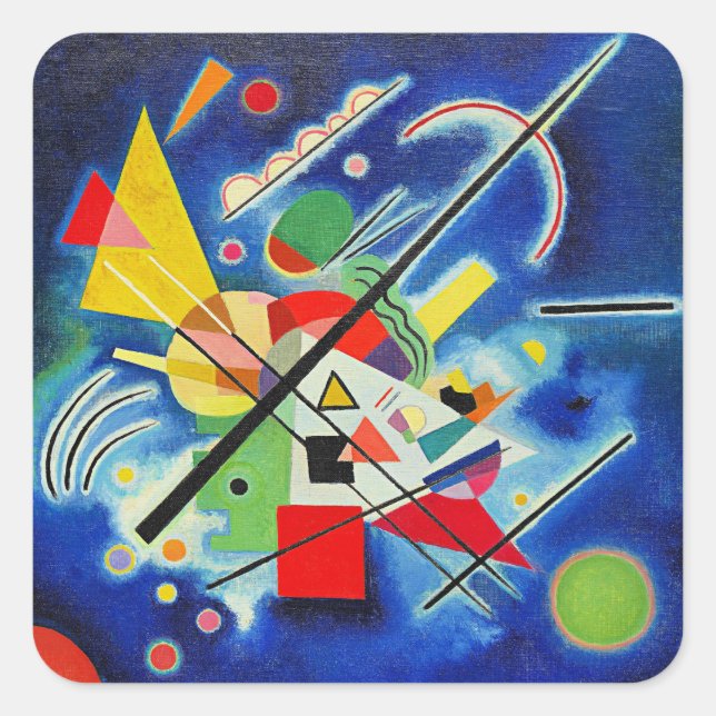 Kandinsky - Blue Painting Square Sticker (Front)