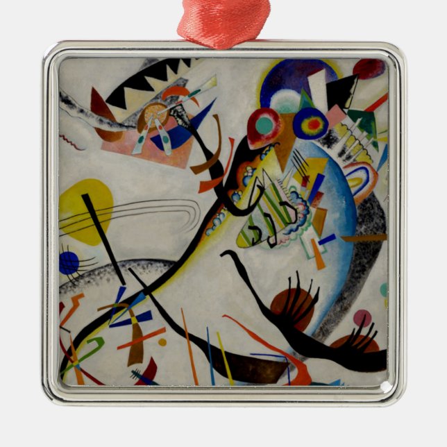 Kandinsky Blue Segment Metal Tree Decoration (Front)