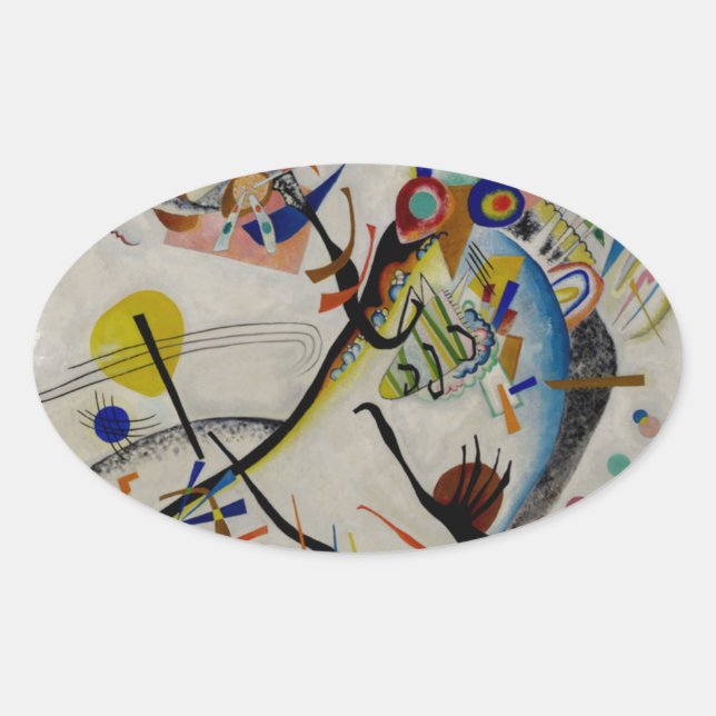 Kandinsky Blue Segment Oval Sticker (Front)