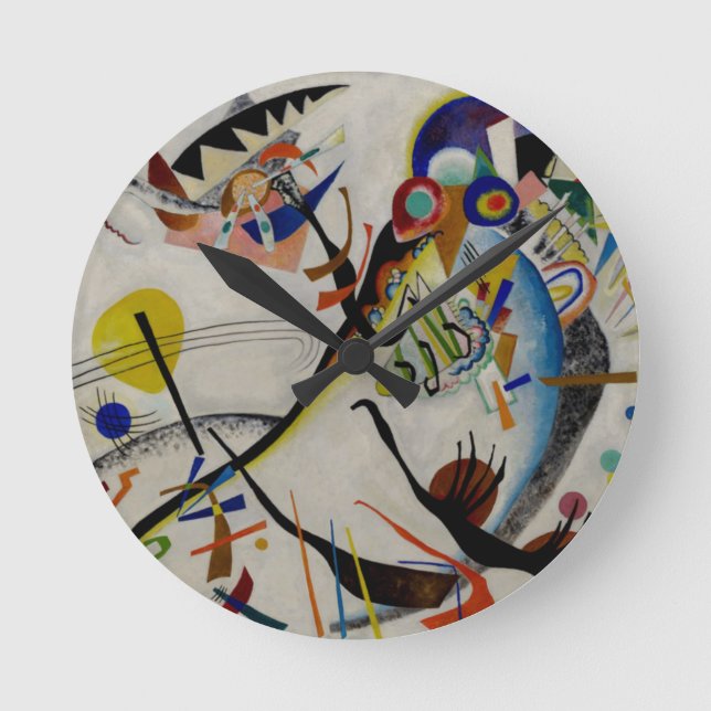 Kandinsky Blue Segment Round Clock (Front)