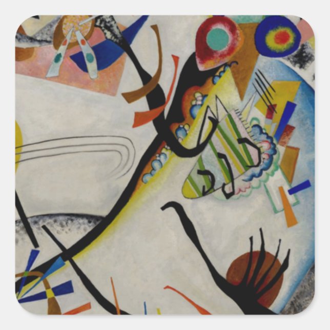 Kandinsky Blue Segment Square Sticker (Front)