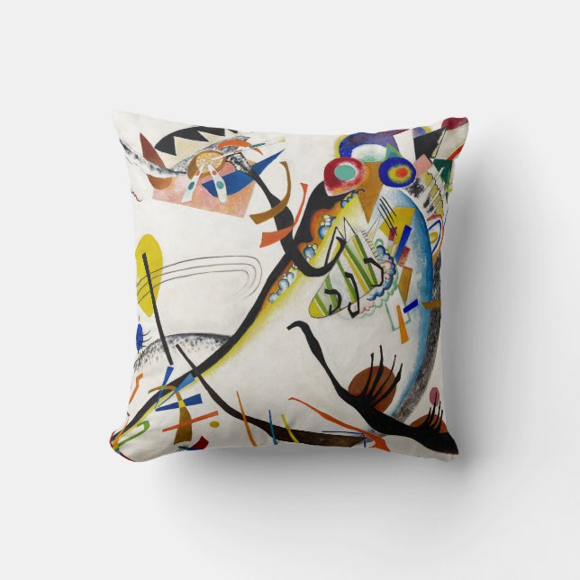 Kandinsky Blue Segment Throw Pillow (Front)