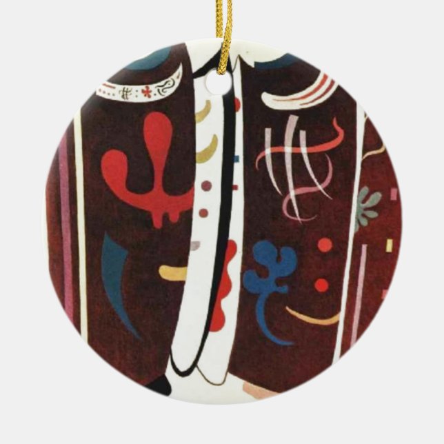 Kandinsky Brown with Supplement Abstract Ceramic Tree Decoration (Front)