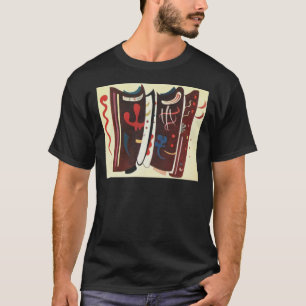 Kandinsky Brown with Supplement Abstract T-Shirt