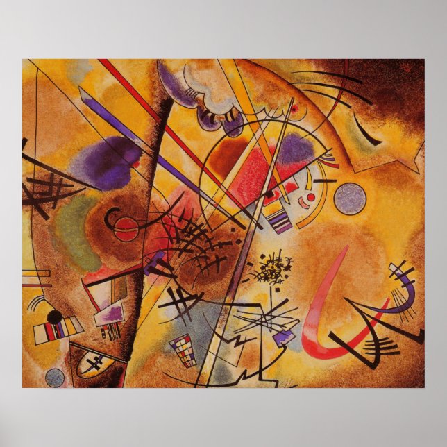Kandinsky Brown Yellow Red Abstract Poster (Front)