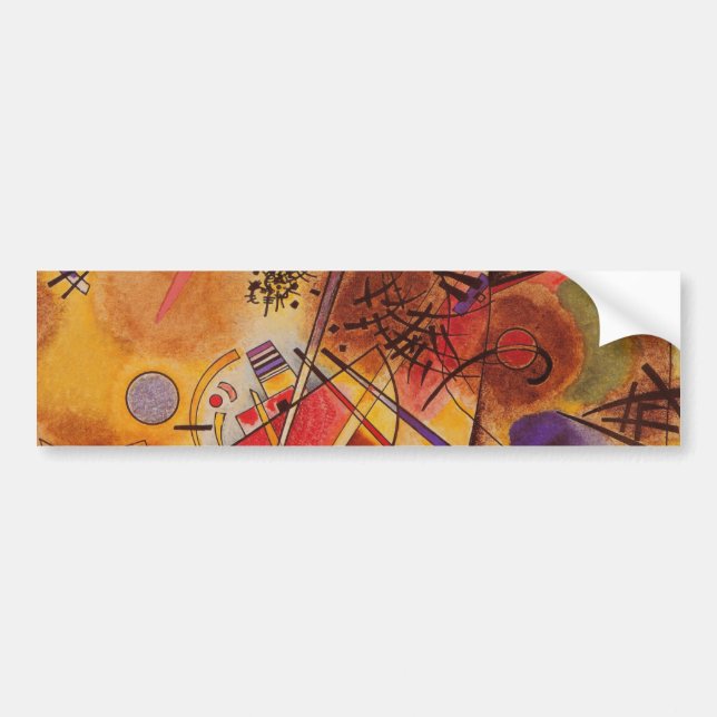 Kandinsky Brown Yellow Red Blue Bumper Sticker (Front)