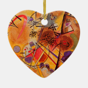 Kandinsky Brown Yellow Red Blue Ceramic Tree Decoration