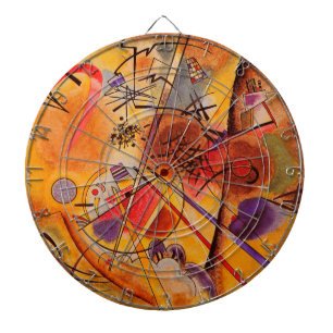 Kandinsky Brown Yellow Red Blue Dartboard