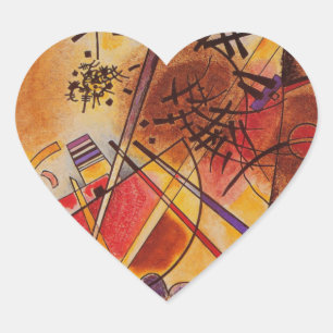 Kandinsky Brown Yellow Red Blue Heart Sticker