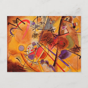 Kandinsky Brown Yellow Red Blue Holiday Postcard