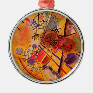 Kandinsky Brown Yellow Red Blue Metal Tree Decoration