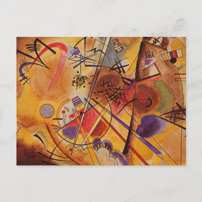 Kandinsky Brown Yellow Red Blue Postcard (Front)