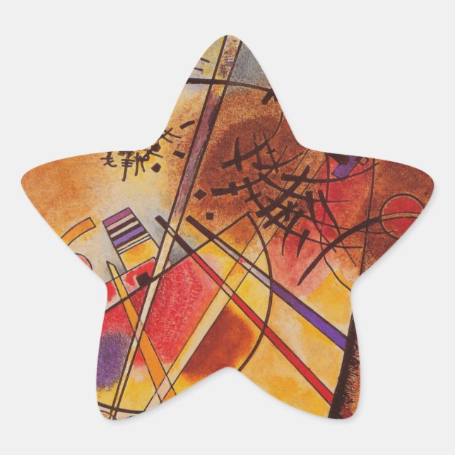 Kandinsky Brown Yellow Red Blue Star Sticker (Front)