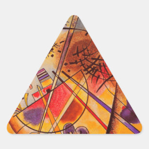 Kandinsky Brown Yellow Red Blue Triangle Sticker