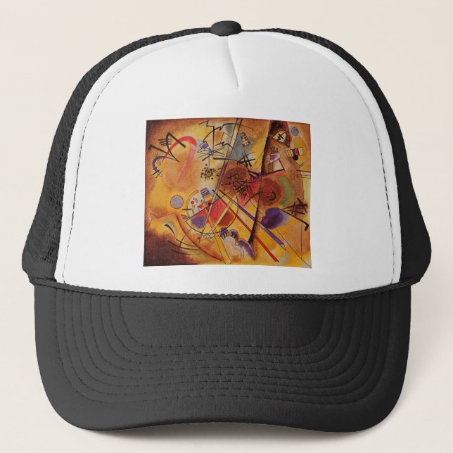 Kandinsky Brown Yellow Red Blue Trucker Hat (Front)