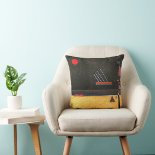 Kandinsky - Brownish, abstract art, Cushion