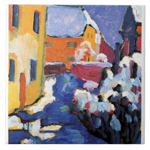Kandinsky - Cemetery and Vicarage in Kochel Tile