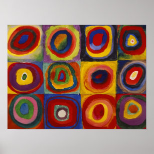 Kandinsky Color Study of Squares Circles Poster