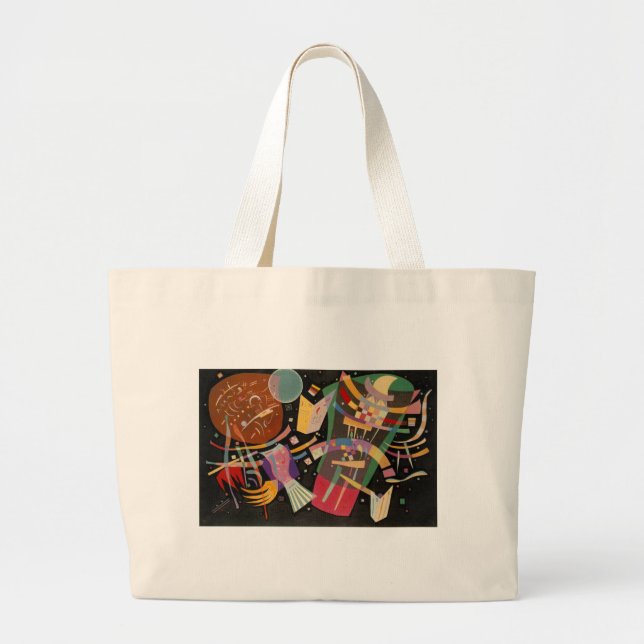 Kandinsky Composition 10 Abstract Painting Large Tote Bag (Front)