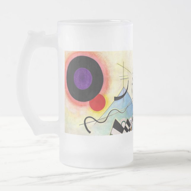 Kandinsky Composition 8 Frosted Glass Beer Mug (Left)