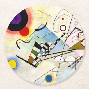 Kandinsky Composition 8 Round Paper Coaster