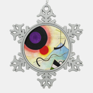 Kandinsky Composition 8 Snowflake Pewter Christmas Ornament