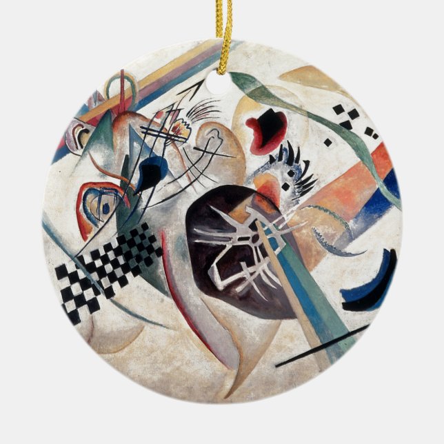 Kandinsky Composition Abstract Ceramic Tree Decoration (Front)