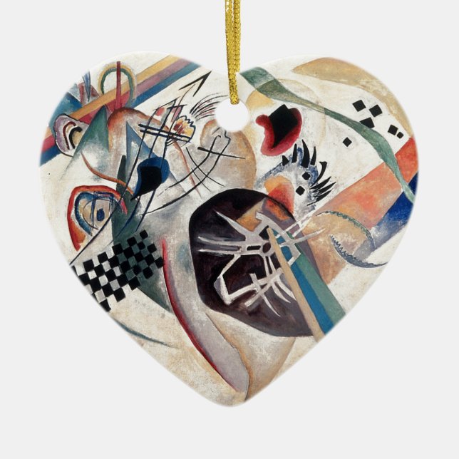 Kandinsky Composition Abstract Ceramic Tree Decoration (Front)