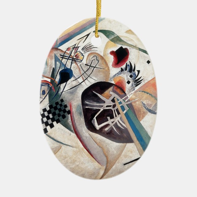 Kandinsky Composition Abstract Ceramic Tree Decoration (Front)