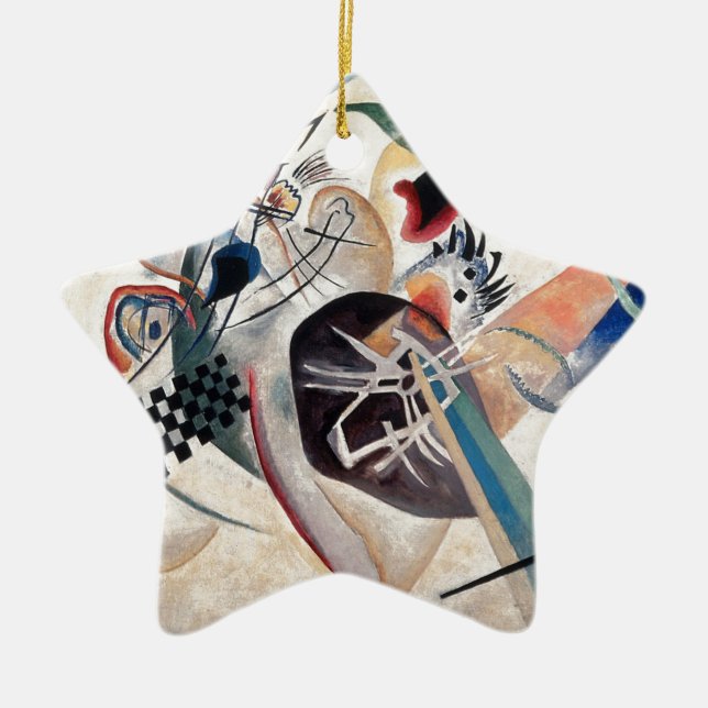 Kandinsky Composition Abstract Ceramic Tree Decoration (Front)