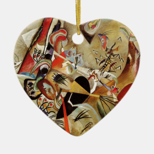 Kandinsky Composition Abstract Ceramic Tree Decoration (Front)