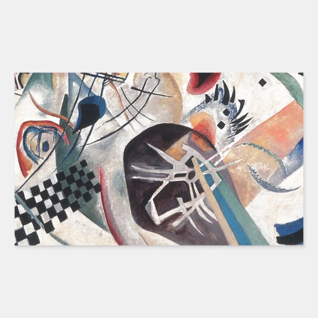 Kandinsky Composition Abstract Rectangular Sticker (Front)