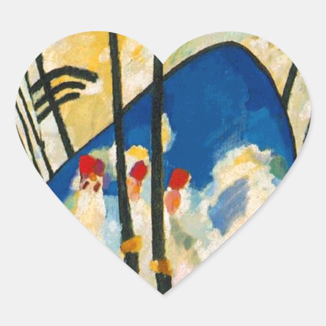 Kandinsky Composition IV Heart Sticker (Front)
