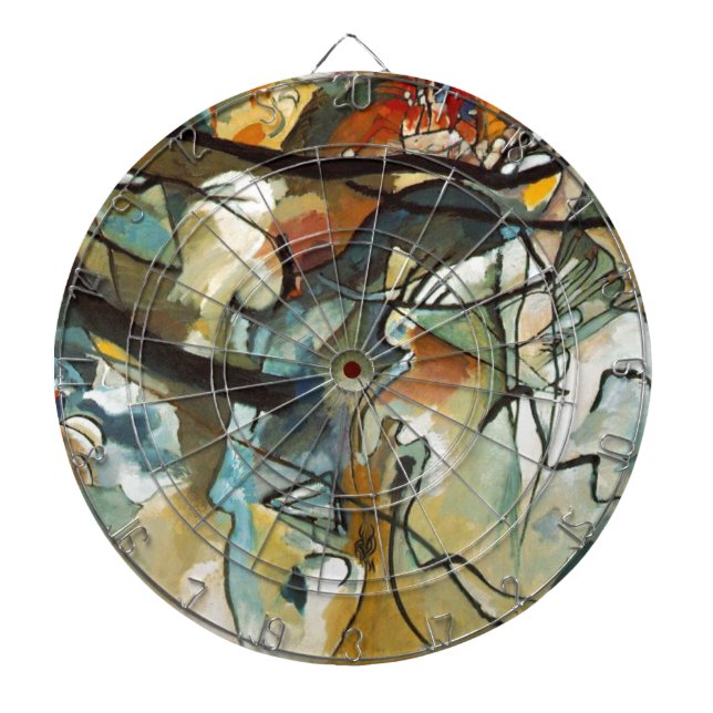 Kandinsky Composition V Abstract Painting Dartboard (Front)