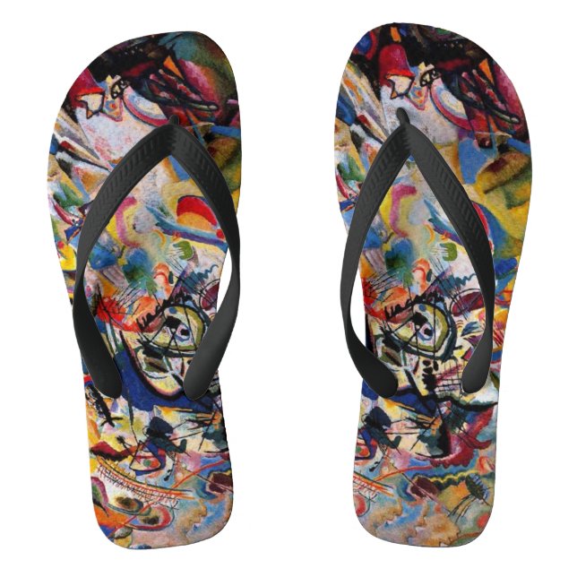 Kandinsky Composition VII Abstract Painting Flip Flops (Footbed)