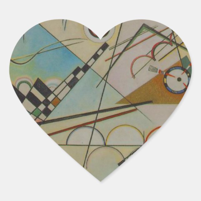 Kandinsky Composition VIII Heart Sticker (Front)