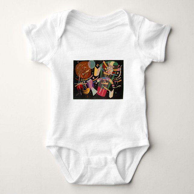 Kandinsky Composition X Abstract Artwork Baby Bodysuit (Front)