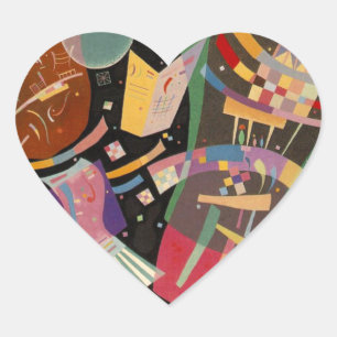 Kandinsky Composition X Abstract Artwork Heart Sticker