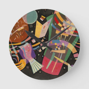 Kandinsky Composition X Abstract Artwork Round Clock