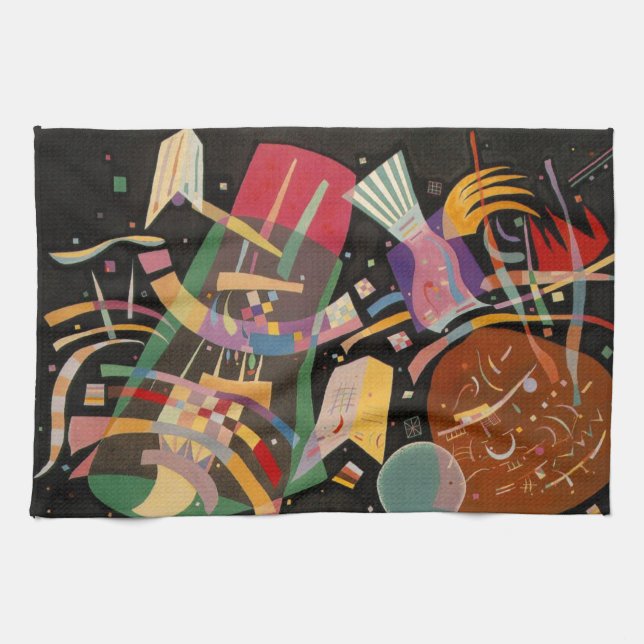Kandinsky Composition X Abstract Artwork Tea Towel (Horizontal)