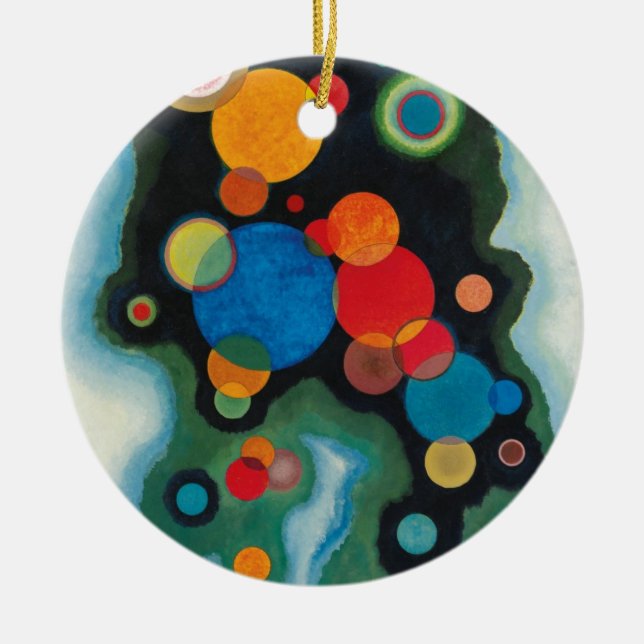 Kandinsky Deepened Impulse Abstract Oil on Canvas Ceramic Tree Decoration (Front)