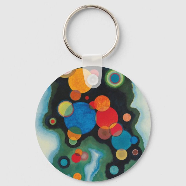 Kandinsky Deepened Impulse Abstract Oil on Canvas Key Ring (Front)
